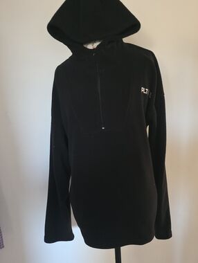 PrettyLittleThing Black Hooded Half-Zip Fleece